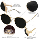 SOJOS Small Round Polarized Sunglasses for Women Men Classic Vintage Shades | Gold/Grey — 4