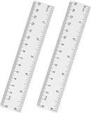Unjoo Clear Plastic Ruler 6 Inch Straight Rulers, for School, Office, 2pcs | 6in/2pcs | 6in — 1