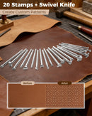 SAKERNEO Leather Working Tools kit Leather Tooling Kit Leather Craft Tools | Regular Version — 4