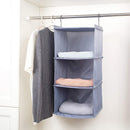 Hanging Closet Organizer 3-Shelf, Oxford Fabric Wardrobe Storage, Gray — 8