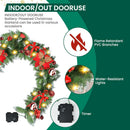 Christmas Garland with Lights, 9FT 30 LED Prelit Christmas Garland for Mantle,Outdoor Indoor Christmas Decorations Garland Battery Operated with Timer, Bows,Flowers,for Stairs,Railing,Fireplace,Door — 5