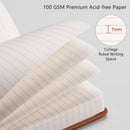RETTACY Lined Journal Notebook, 192 Numbered Pages, A5 Size (5.7'' x 8.3'') | Brown — 3