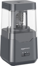 Amazon Basics Portable Electric Pencil Sharpener, Easy to Use, Versatile, Helical Blade, Auto Stop, Battery/USB Cord Operated, Black, 2.87 x 2.87 x 5.3 in — 1