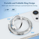 Magnetic Phone Ring for MagSafe Grip [Super Magnet] Gold Twinkle Design Ring Holder Stand, magsafe pop Socket (Silver) photo 2