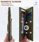 BULLIANT Magnetic Slim Leather Pocket Wallet Money Clip For Men 12Cards - Alaska Leather - Olive — 2