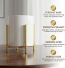 4.72" Gold Pen Holder Aesthetic Pencil Holder for Desk, Gold Desk Organizers and Accessories for Women Girls, Ceramic Pen Holder for Office — 6