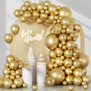 Awenztech 122pcs Metallic Gold Latex Balloons in 18 12 10 5 inches — 1