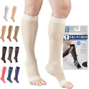 Truform Sheer Compression Stockings, 15-20 mmHg, Women's Knee High Length, Open Toe, 20 Denier, Ivory, 2X-Large | 2X-Large (1 Pair) — 1
