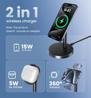 Magnetic Wireless Charger iPhone, 2 Pack 15W Fast Mag-Safe Charger Stand for iPhone 18 Pro Max/ 17/17 Air/17 Pro/17 Pro Max 16/15/14/13/12 Series, Wireless Charging Station for Pad/AirPods(Black) photo 3