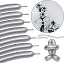 LXZFCRG 260 Long Balloons, Shiny Metallic Latex Twisting Balloon for Balloon Animals, Magic Balloons for Birthdays Wedding Party Decorations 100pcs (Metallic Silver) — 4