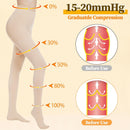 15-20 mmHg Medical Graduated Compression Pantyhose for Women Men | Large | Beige — 2