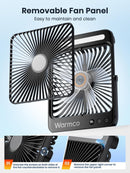 Warmco D4 Battery Powered Camping Fan 20000mAh, LED Lantern | Black — 8