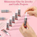 cridoz B7000 Jewelry Glue for Rhinestones,10Pack Flexible Super Glue Gel with Precision Tip Multi Function Clear Gem… — 2