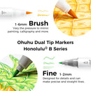 Ohuhu Alcohol Markers Brush& Fine 72 Colors for Adults Coloring Refillable | Brush & Fine — 2