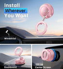 Coolpow【Newest Vacuum Magnetic Phone Holder for Car Phone Holder Mount【Movable Vacuum Suction】Magsafe Car Mount Cell Phone Holders for Your Car Accessories for Women Men for iPhone 17 16-Carbon Fiber | Light Pink photo 2
