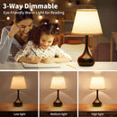 ONEWISH Touch Bedside Lamp, Farmhouse 3-Way Dimmable Table Lamps for Nightstand with Fabric Shade, 17.32'' Desk Lamp… — 2
