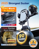 YRU True Military-Grade [360° Rotation Suction] 2026 Ultimate Car Phone Holder Mount 【90+LBS Safest Strongest & Patent Certs】 Dashboard Windshield Vent for iPhone 18 Pro Max Samsung Webcam,Gloss Black | Light Grey photo 3