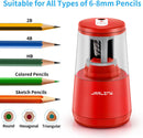 JARLINK Electric Pencil Sharpener, Heavy Duty Helical Blade, Auto Stop | Red — 4