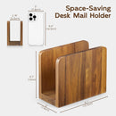 Acacia Wood Mail Organizer, Mail Holder for Desk, Letter Holder for Countertop, Small Envelope Holder, Desk Organizers and Accessories for Home Office — 2