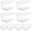 Vtopmart 8 Pack Clear Storage Bins with Lid Set for Pantry Organizer