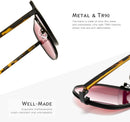 SUNGAIT Polygon Aviator Sunglasses for Men Polarized Trendy Square Sun Glasses Retro Pilot Shades UV Protection | Amber/Pink — 3