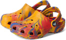 Crocs Unisex-Child Classic Watercolor Marbled Clog | 6 Toddler | Orange Zing/Multi — 1