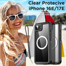 AICase for iPhone 16e Case/iPhone 17e Case Waterproof, Clear Water Proof Shockproof Dustproof Snowproof Full Body Rugged Transparent Underwater Phone Case for iPhone 16e/17e Built-in Screen Protector — 7