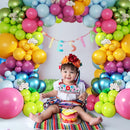 CROSSFINGERS Mexican Cinco de Mayo Fiesta Balloon Arch Kit,145pcs Rainbow Balloon Garland for Mexican Fiesta Party Decorations Luau Birthday Hawaii Tropical Carnival Baby Shower Birthday | Colorful — 4
