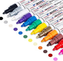 Oil Based Paint Pen, Permanent Paint Marker: Quick-Dry, Waterproof Marker Set of 12 for Rock Painting, Glass, Fabric, Ceramic, Wood, Metal, Mug, Plastic, Stone, Christmas Art Craft Supplies Kit | 12 Colors — 1