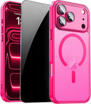 for iPhone 17 Pro Max Case with Privacy Screen Protector, Hot Pink — 1