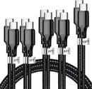 cugunu USB C to USB C Cable 5 Pack 60W, 3/3/6/6/10ft Fast Charger Cord 1