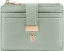 Pomelo Best Small Wallet Women RFID Blocking Bifold Soft Leather Card Holder with ID Window Zipper Coin Pocket Wallets for Women Green — 8