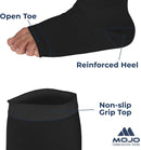 Mojo Toeless Compression Socks for Women and Men 20-30 mmHg Open Toe - AB211 | XX-Large | Black — 2