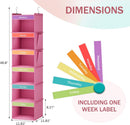 YOUDENOVA Weekly Clothes Organizer for Kids, Hanging Closet Organizer, Pink — 3