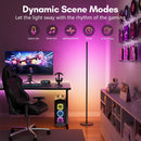 Bright LED RGB+IC Corner Floor Lamp with App, Remote Control Obsidian Black — 5