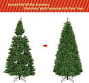 Goplus 7FT Pre-Lit Artificial Christmas Tree Auto-Spread/Close up Branches 11 Flash Modes with Multicolored 400 LED Lights & Metal Stand — 7