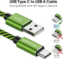 Teyssor USB C Cable 10FT 5-Pack Nylon Braided USB A to Type C Fast Charging Cord Compatible with Samsung Galaxy S24 S23 S22, Note 20 10 9 8, Moto G7 G8 2