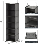 MAX Houser 6 Tier Hanging Closet Organizer with 2 Sturdy Hooks, Grey — 3
