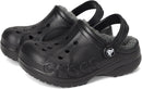 Crocs Kids' Via Lined Clogs – Black — 1