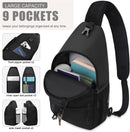 Pritent Crossbody Bags for Women Men Trendy Sling Bag Backpack Casual Chest Bag with Convertible Shoulder Strap | Medium | Black — 3
