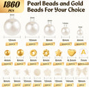 1860pcs Pearl Beads for Jewelry Making, Round Pearls Bracelet Making Kit — 4