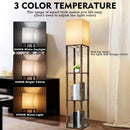 RUNTOP Floor Lamp with Shelves, Modern Shelf Lamp for Display Storage, 3 Color Temperature Wood Narrow Standing… — 2