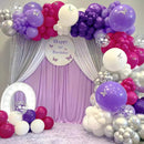 MEBAY Hot Pink Purple Silver Baloon Garland Arch Kit, 146Pcs Latex Balloons Different Sizes 18 12 10 5 inch for Women Girls Birthday Baby Shower Wedding Party Decorations | Hot Pink-purple-silver — 3