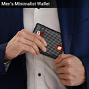 VATAN Wallet for Men Slim RFID Blocking Leather Credit Card Holder Wallet for 15 Cards, Bifold Minimalist Thin Wallet with 2 ID Windows & Cash Slot, With Gift Box (Carbon Fiber Black) — 2