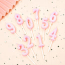 PHD CAKE 10-Pieces Pink Glitter Numeral Birthday Candles, Cake Numeral Candles Number 0-9 Glitter Cake Topper Decoration for Birthday,Wedding Anniversary,Party Celebration — 4
