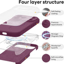 Vooii Magnetic for iPhone 18 Pro Max Case 6.9" Silicone, Burgundy — 6