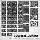 Boutique Calligraphy Stencil Template Kit | 45 Reusable Pieces | Lettering Upper, Lowercase, Large & Small | Numbers, Punctuation, Laurels and Flowers - for Arts Crafts Painting Wood (Signature Kit) | Signature Stencils — 2