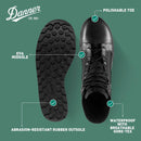 Danner Tachyon 8" Black Tactical Boots for Men, Waterproof Work Boots — 4