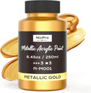 Nicpro Metallic Gold Acrylic Paint, 8.45oz/250ml Large Gold Leaf Paint | 8.45 Fl Oz (Pack of 1) — 1