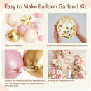 Blocesa Pearl Pink and Gold Balloons Arch Kit Double Stuffed,Party Decor. | Pink Gold — 3